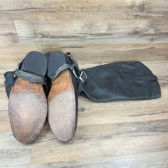 Loblan Size 8 41 Western Leather C610 Biker Pull On Campus Riding Mens Boots