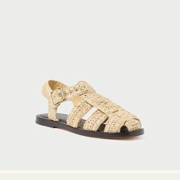 Loeffler Randall Natural Crochet Caged Sandals