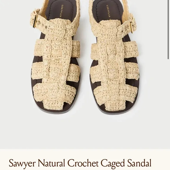 Loeffler Randall Natural Crochet Caged Sandals