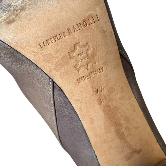 Loeffler Randall Wendy Gray Leather Sock Sweater Boots sizer 7.5