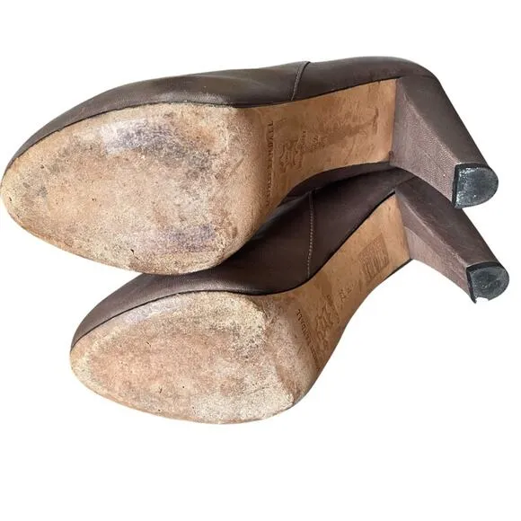 Loeffler Randall Wendy Gray Leather Sock Sweater Boots sizer 7.5
