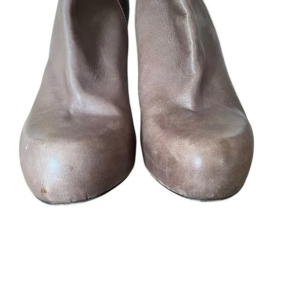 Loeffler Randall Wendy Gray Leather Sock Sweater Boots sizer 7.5