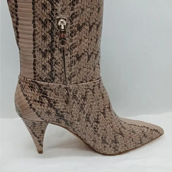 Louise et Cie Winslow Mid Calf Boots Women 6M Tan Brown Leather Pointed Toe Shoe
