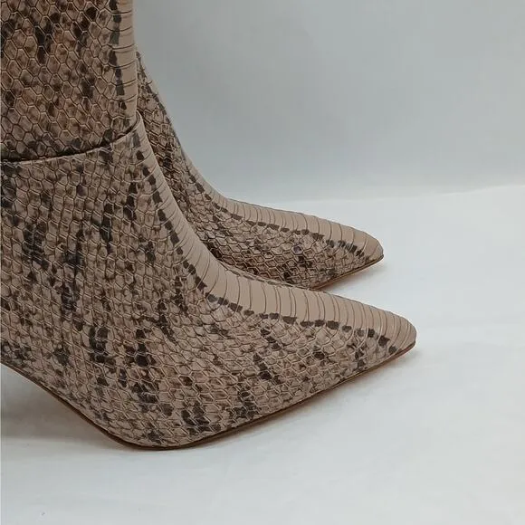 Louise et Cie Winslow Mid Calf Boots Women 6M Tan Brown Leather Pointed Toe Shoe