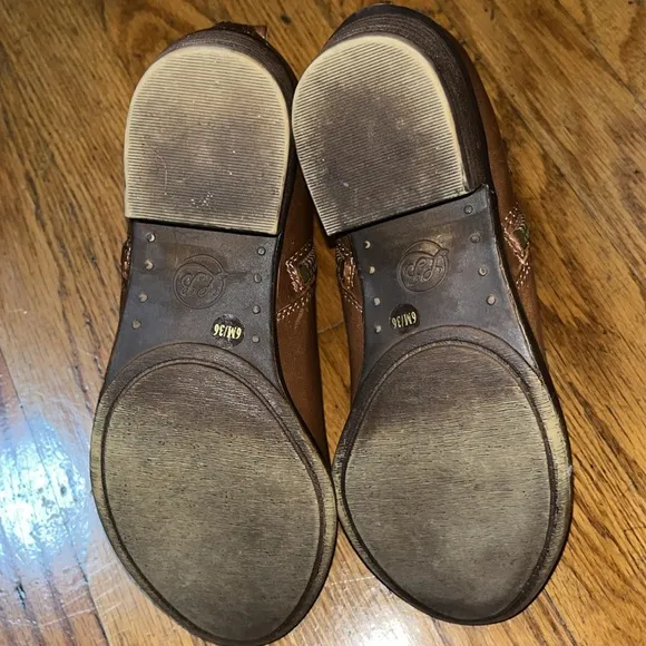 Lucky Brand Brown Leather zipper Ankle Boots Size 6