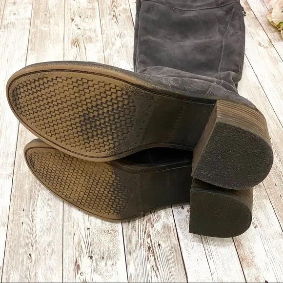Lucky Brand Gray Suede Rayla Over the Knee OTK Boots 7.5