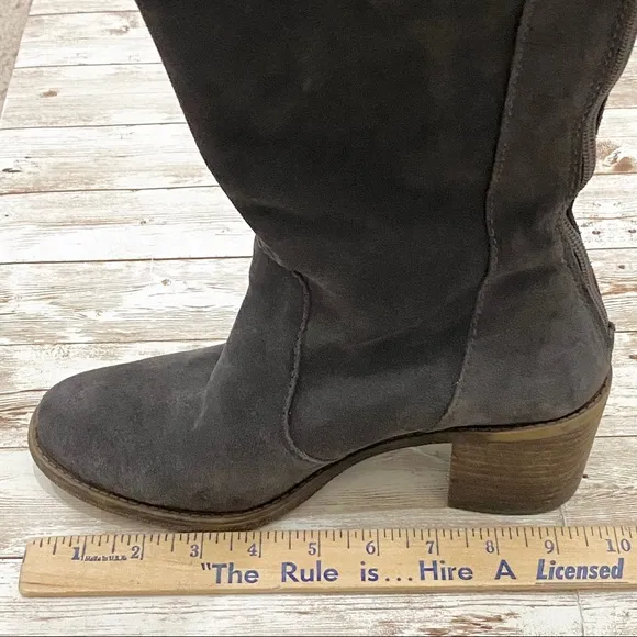 Lucky Brand Gray Suede Rayla Over the Knee OTK Boots 7.5
