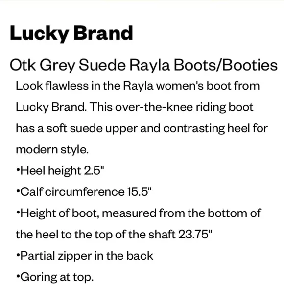Lucky Brand Gray Suede Rayla Over the Knee OTK Boots 7.5