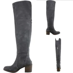 Lucky Brand Gray Suede Rayla Over the Knee OTK Boots 7.5