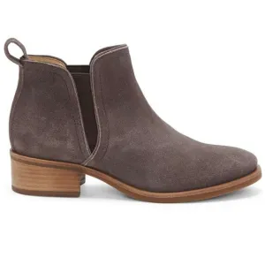 Lucky Brand Pogan Rustic Suede Ankle Booties in Coffee