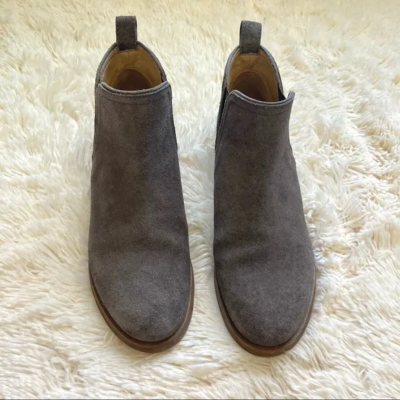 Lucky Brand Pogan Rustic Suede Ankle Booties in Coffee