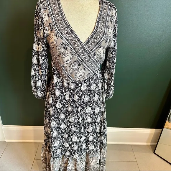 LUCKY BRAND - Wrap Dress - Boho Chic &amp; Flattering Fit | Midi