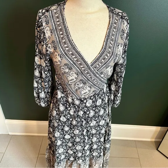 LUCKY BRAND - Wrap Dress - Boho Chic &amp; Flattering Fit | Midi