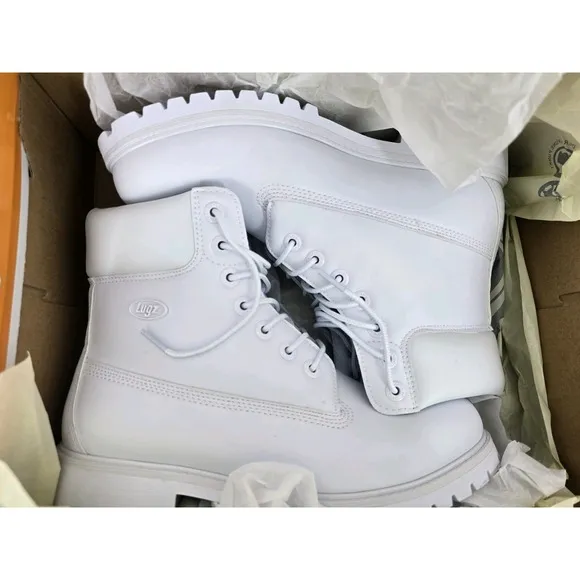 LUGZ CONVOY 6-INCH CASUAL BOOT ALL WHITE SZ 9.0 D ANKLE BOOTS Store Sample