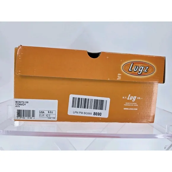 LUGZ CONVOY 6-INCH CASUAL BOOT ALL WHITE SZ 9.0 D ANKLE BOOTS Store Sample