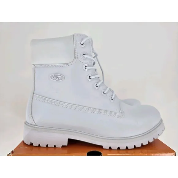 LUGZ CONVOY 6-INCH CASUAL BOOT ALL WHITE SZ 9.0 D ANKLE BOOTS Store Sample