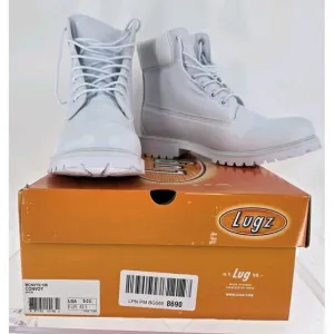 LUGZ CONVOY 6-INCH CASUAL BOOT ALL WHITE SZ 9.0 D ANKLE BOOTS Store Sample