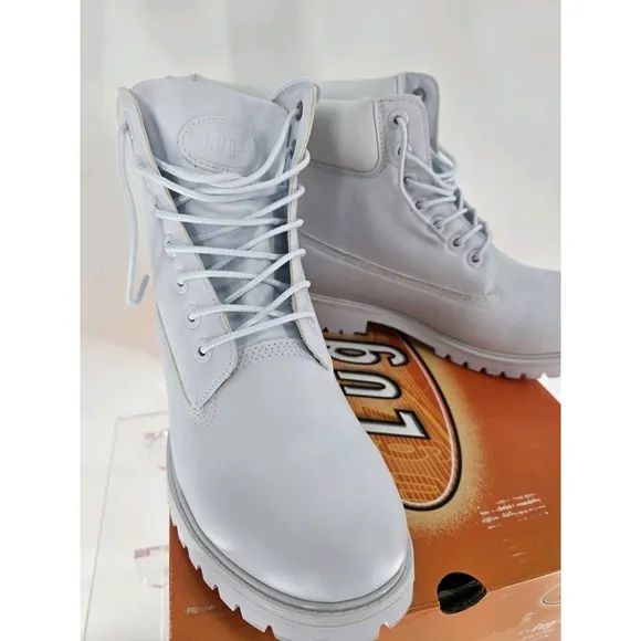 LUGZ CONVOY 6-INCH CASUAL BOOT ALL WHITE SZ 9.0 D ANKLE BOOTS Store Sample