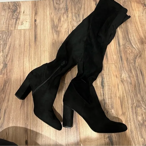 Madden Girl Suede Over The Knee Heeled Boots