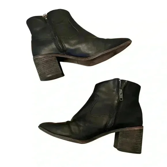 MADEWELL Genuine Leather Black Ankle Boots Size 8