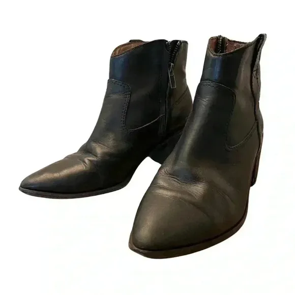 MADEWELL Genuine Leather Black Ankle Boots Size 8