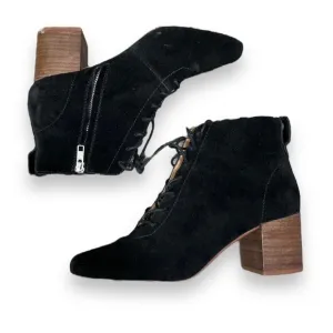 Madewell The Amilia Lace Up Block Stack Heel Boots Black Women’s Size 7