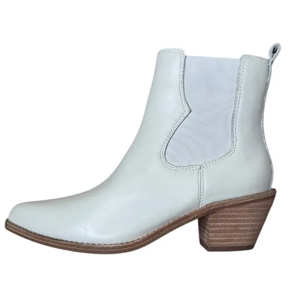 Madewell The Watkin Western Chelsea Ankle Boots 7 M Parchment NWT