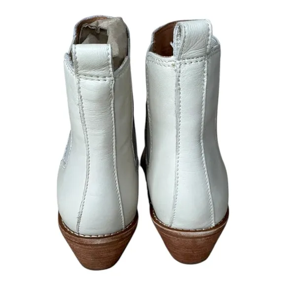 Madewell The Watkin Western Chelsea Ankle Boots 7 M Parchment NWT