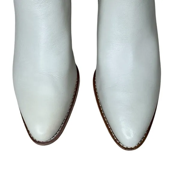 Madewell The Watkin Western Chelsea Ankle Boots 7 M Parchment NWT