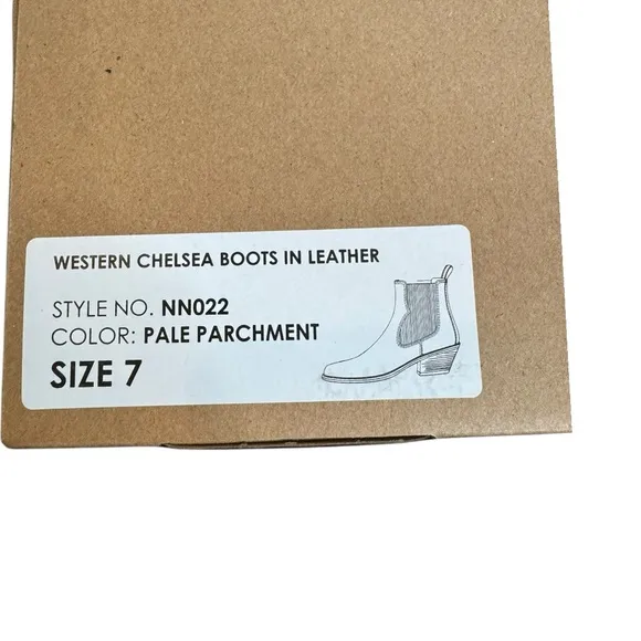 Madewell The Watkin Western Chelsea Ankle Boots 7 M Parchment NWT