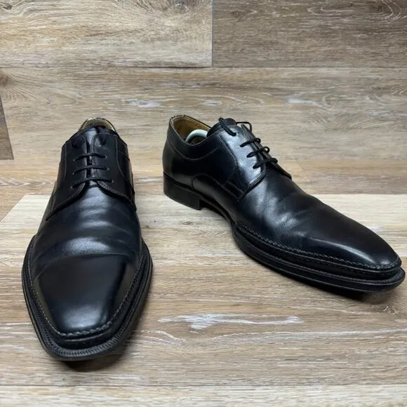Magnanni Black Leather Oxford Dress Shoes Men's Size 12