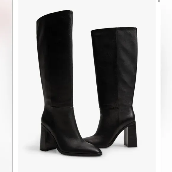 Mango Mer Leather Knee High Boots Size 9.5(40) NEW