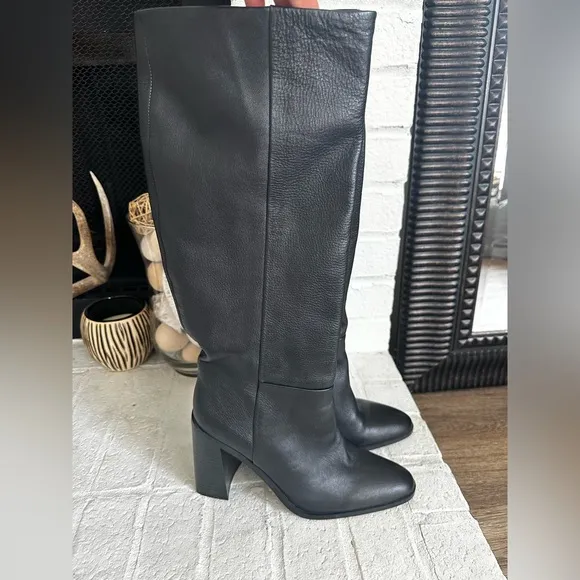 Mango Mer Leather Knee High Boots Size 9.5(40) NEW