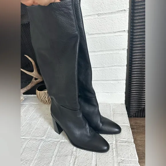 Mango Mer Leather Knee High Boots Size 9.5(40) NEW