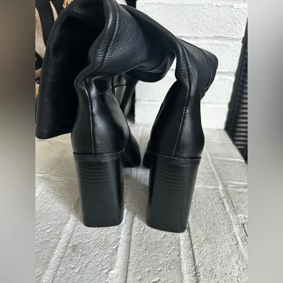 Mango Mer Leather Knee High Boots Size 9.5(40) NEW