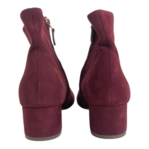 Mansur Gavriel Maroon Red Suede Ankle Boots