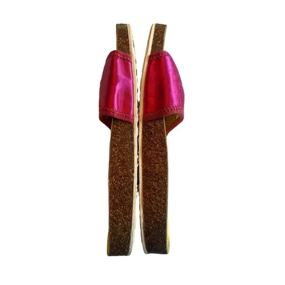 Marc By Marc Jacobs Logo Tag‎ Slides Metallic Pink Sandals Shoes Sz 8 #S46-8