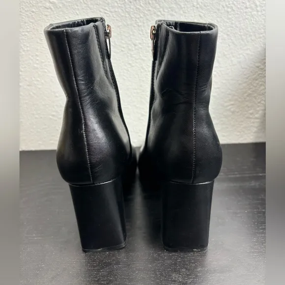 Marc Fisher Ulani Heeled Black Leather Boots Pointed Toe High Heeled‎ Classic