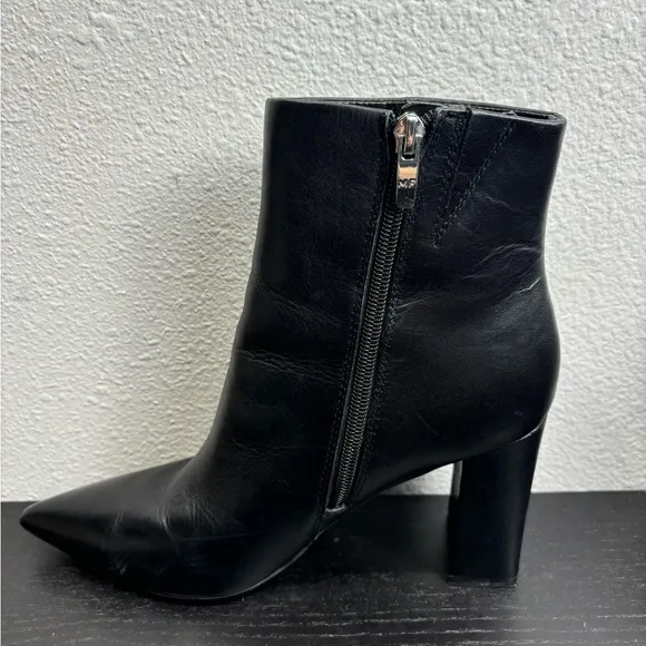 Marc Fisher Ulani Heeled Black Leather Boots Pointed Toe High Heeled‎ Classic