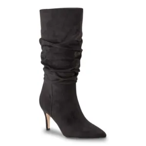 Marc Fisher Women's Idaley Mid Calf Boot-Black Suede- Size 8.5