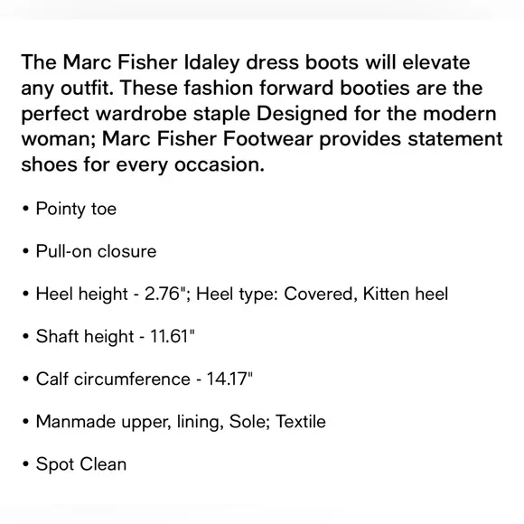 Marc Fisher Women's Idaley Mid Calf Boot-Black Suede- Size 8.5