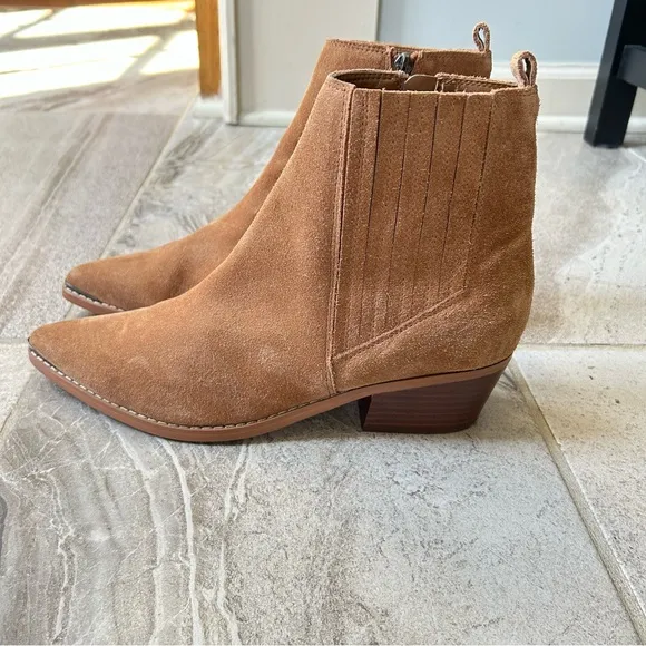 Marc Fisher Women’s Ulora Ankle Boots In Cognac Suede, Size 10