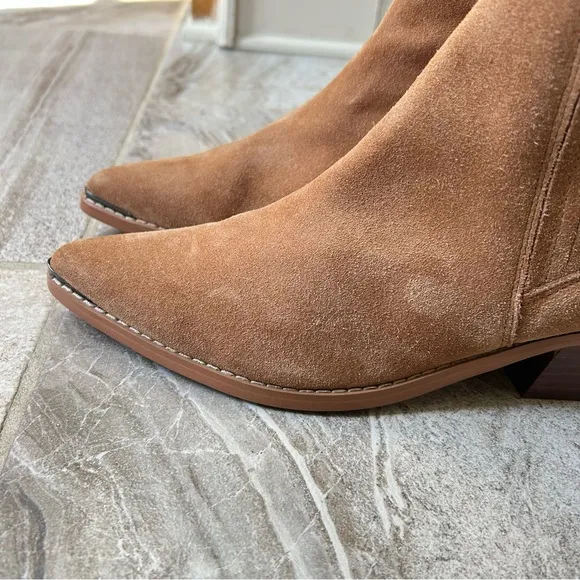 Marc Fisher Women’s Ulora Ankle Boots In Cognac Suede, Size 10