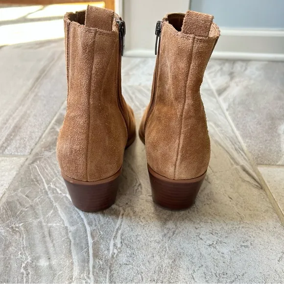 Marc Fisher Women’s Ulora Ankle Boots In Cognac Suede, Size 10