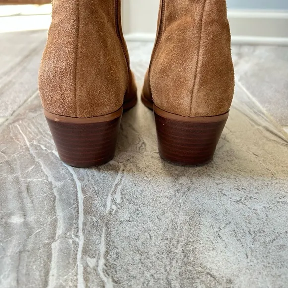 Marc Fisher Women’s Ulora Ankle Boots In Cognac Suede, Size 10
