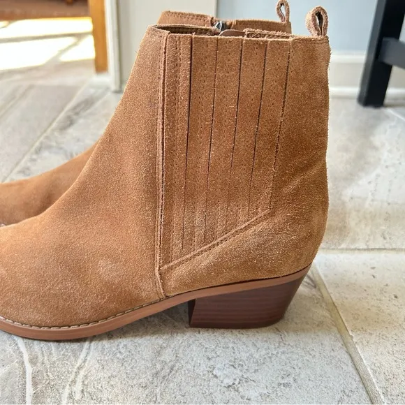 Marc Fisher Women’s Ulora Ankle Boots In Cognac Suede, Size 10