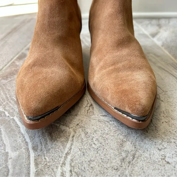 Marc Fisher Women’s Ulora Ankle Boots In Cognac Suede, Size 10