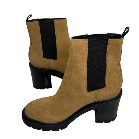 Marc Fisher Vanlisa Tan Suede Leather Boots Size 8.5M