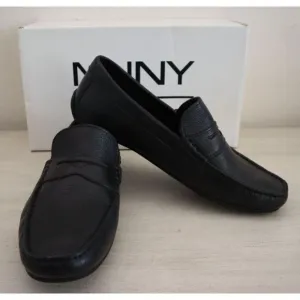 Marc Joseph New York Men Sz 8.5 Black Grainy Leather Nebraska Loafers Shoes