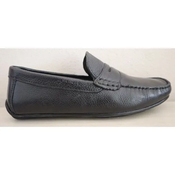Marc Joseph New York Men Sz 8.5 Black Grainy Leather Nebraska Loafers Shoes